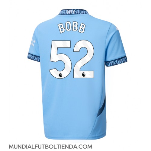 Camiseta Manchester City Oscar Bobb #52 Primera Equipación Replica 2024-25 mangas cortas